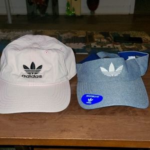 2 Adidas hats (one is a visor)